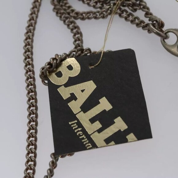 BALLY Chain Shoulder Bag Leather Brown Gold Auth bs22953 - Picture 12 of 16